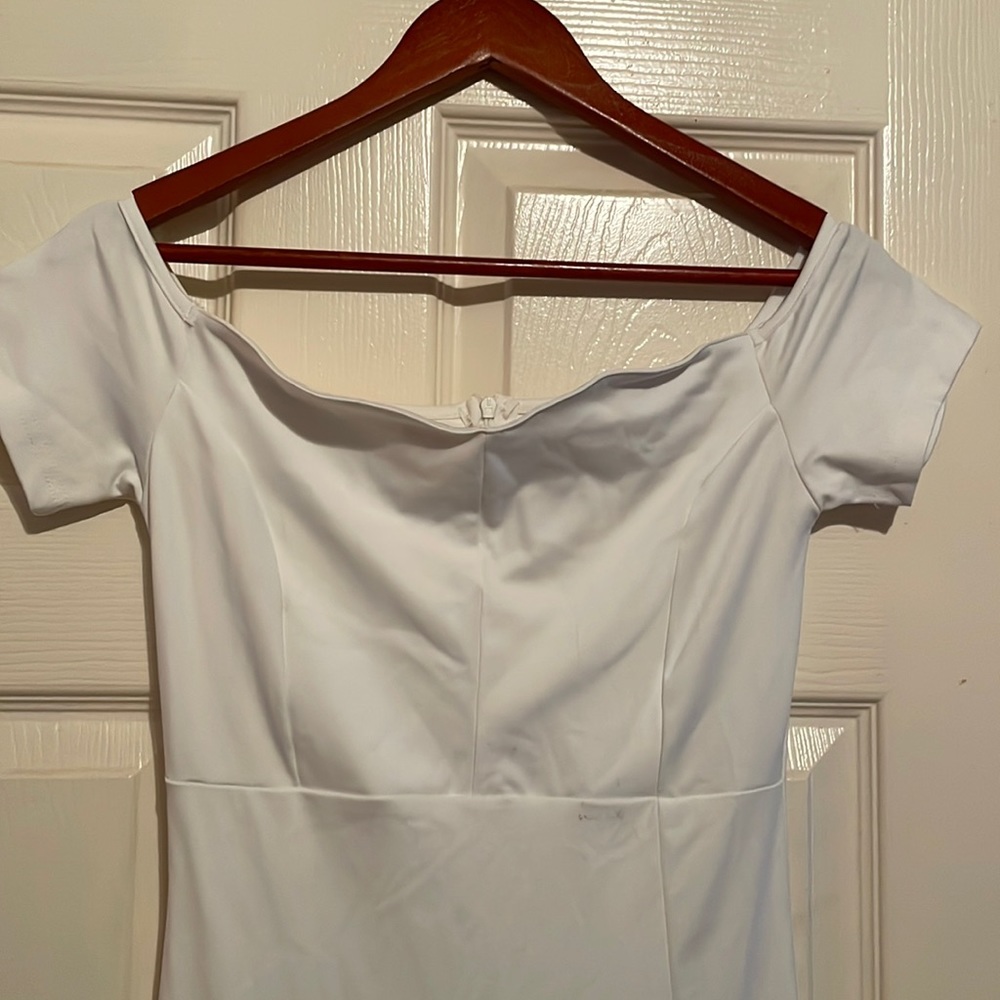 White dress with slit